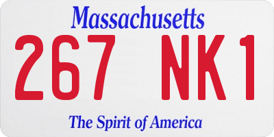 MA license plate 267NK1