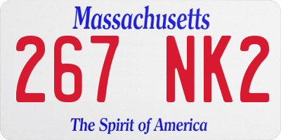 MA license plate 267NK2