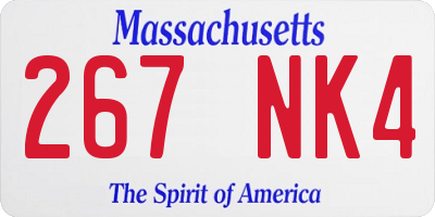 MA license plate 267NK4