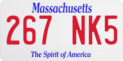 MA license plate 267NK5