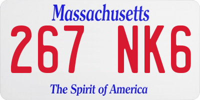 MA license plate 267NK6