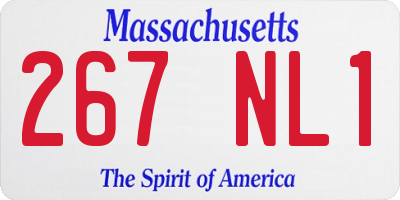 MA license plate 267NL1