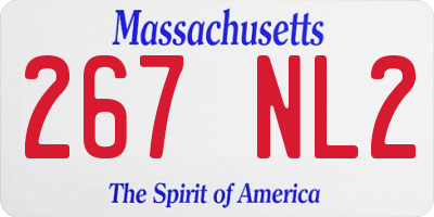 MA license plate 267NL2