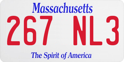 MA license plate 267NL3