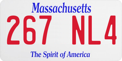 MA license plate 267NL4