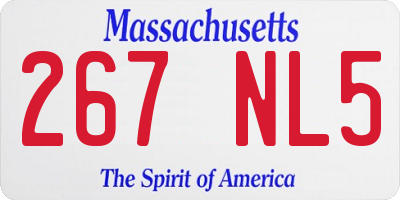MA license plate 267NL5