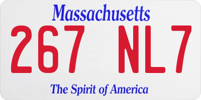 MA license plate 267NL7