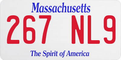 MA license plate 267NL9