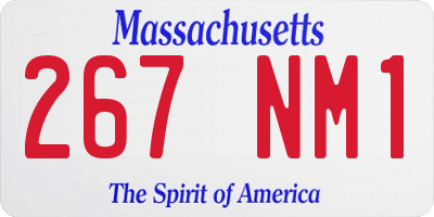 MA license plate 267NM1