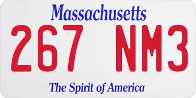 MA license plate 267NM3