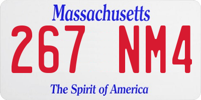 MA license plate 267NM4