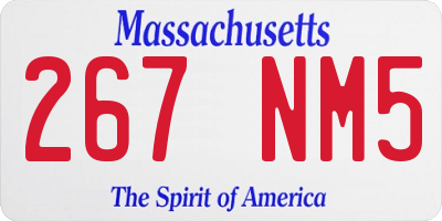 MA license plate 267NM5