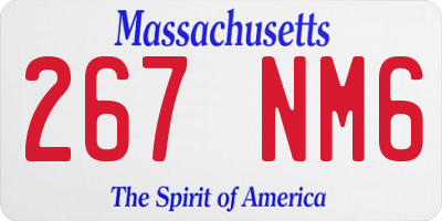 MA license plate 267NM6