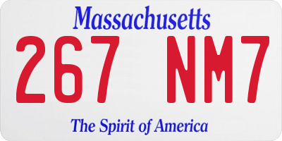 MA license plate 267NM7