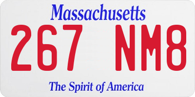 MA license plate 267NM8
