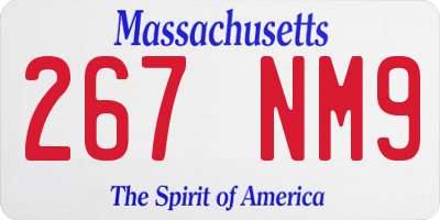 MA license plate 267NM9