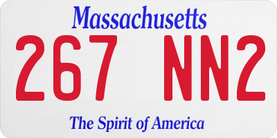MA license plate 267NN2