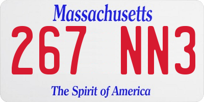 MA license plate 267NN3