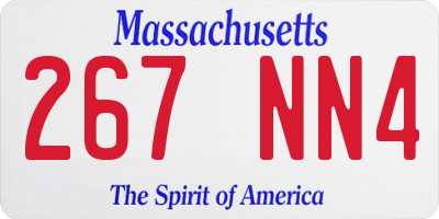 MA license plate 267NN4