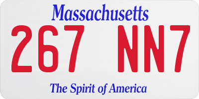 MA license plate 267NN7