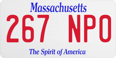 MA license plate 267NP0