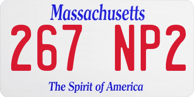 MA license plate 267NP2