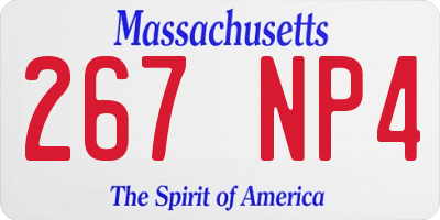 MA license plate 267NP4