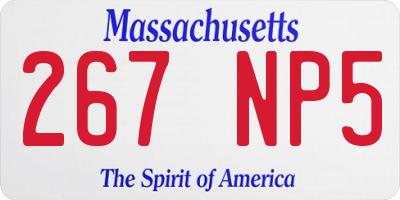 MA license plate 267NP5