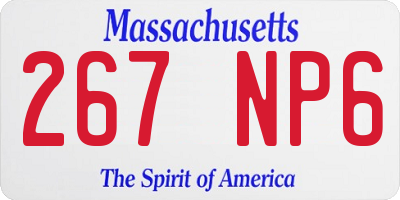 MA license plate 267NP6