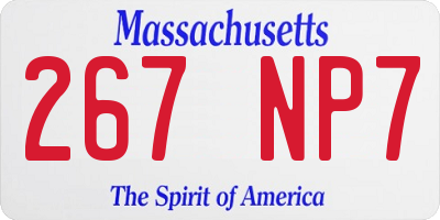 MA license plate 267NP7