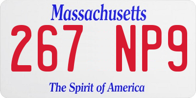 MA license plate 267NP9