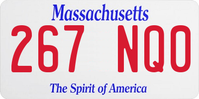 MA license plate 267NQ0
