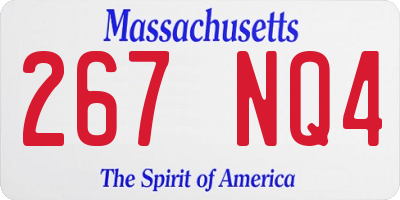 MA license plate 267NQ4