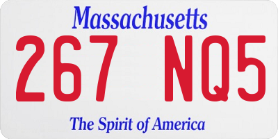 MA license plate 267NQ5
