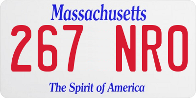MA license plate 267NR0