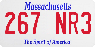 MA license plate 267NR3