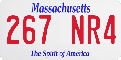 MA license plate 267NR4
