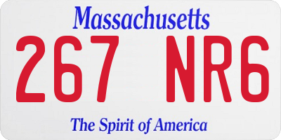 MA license plate 267NR6