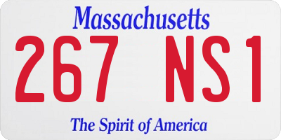 MA license plate 267NS1