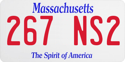MA license plate 267NS2