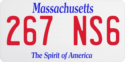 MA license plate 267NS6