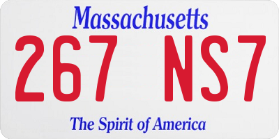 MA license plate 267NS7