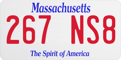 MA license plate 267NS8