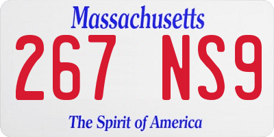 MA license plate 267NS9