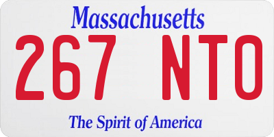 MA license plate 267NT0