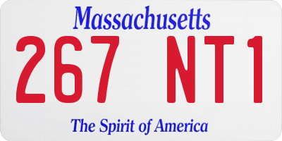 MA license plate 267NT1