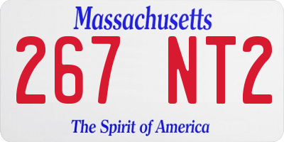 MA license plate 267NT2