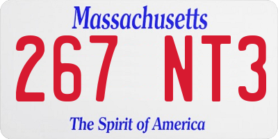 MA license plate 267NT3