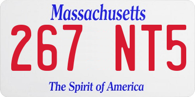 MA license plate 267NT5