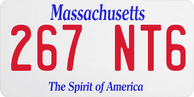 MA license plate 267NT6